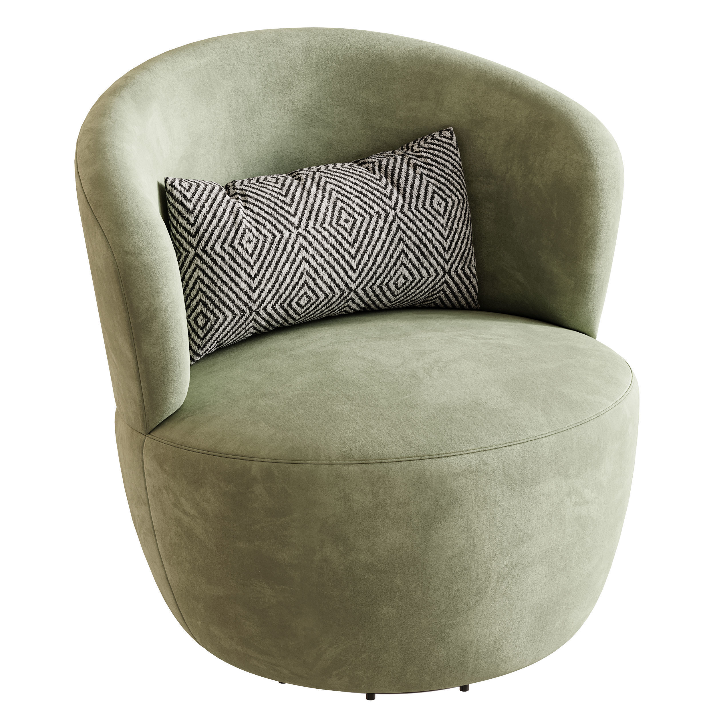 Amber Boucle Swivel Chair 3D model_7