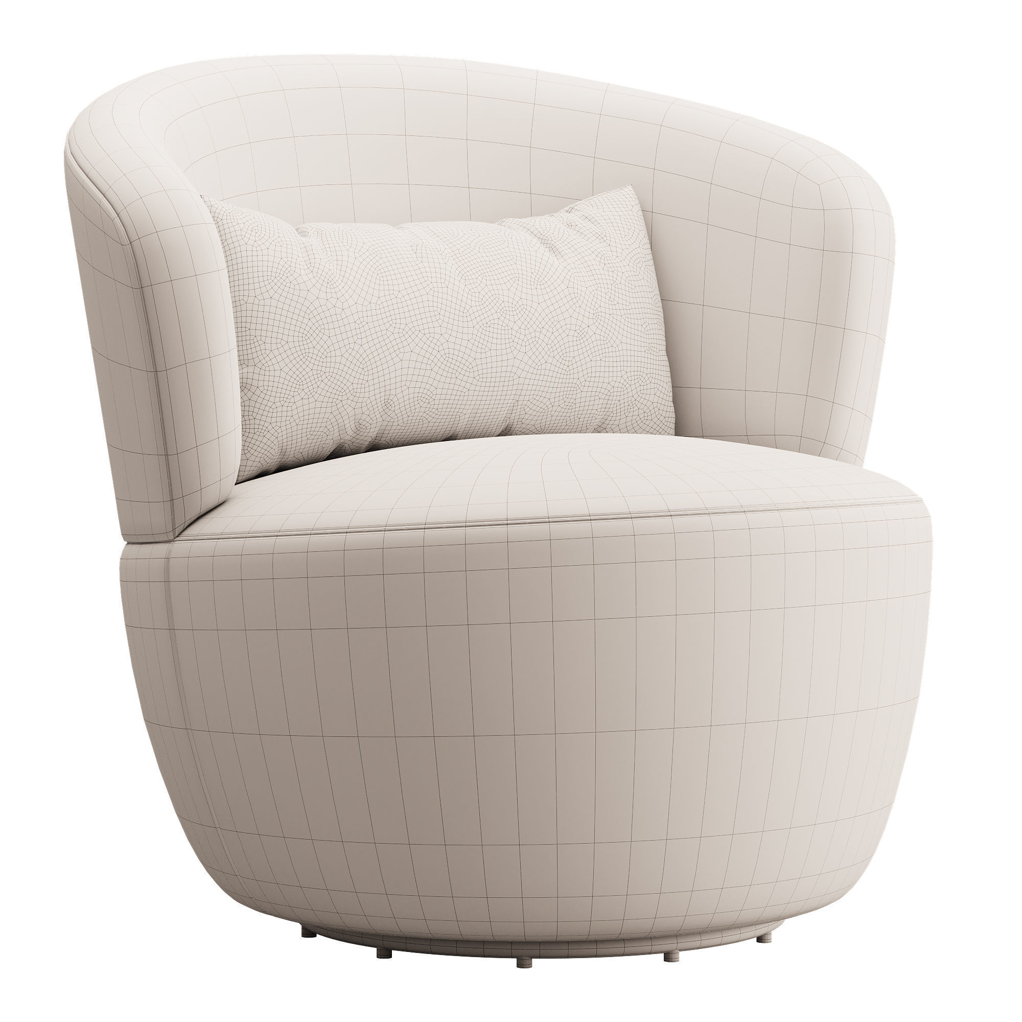 Amber Boucle Swivel Chair 3D model_13