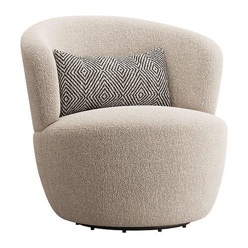 Amber Boucle Swivel Chair 3D model