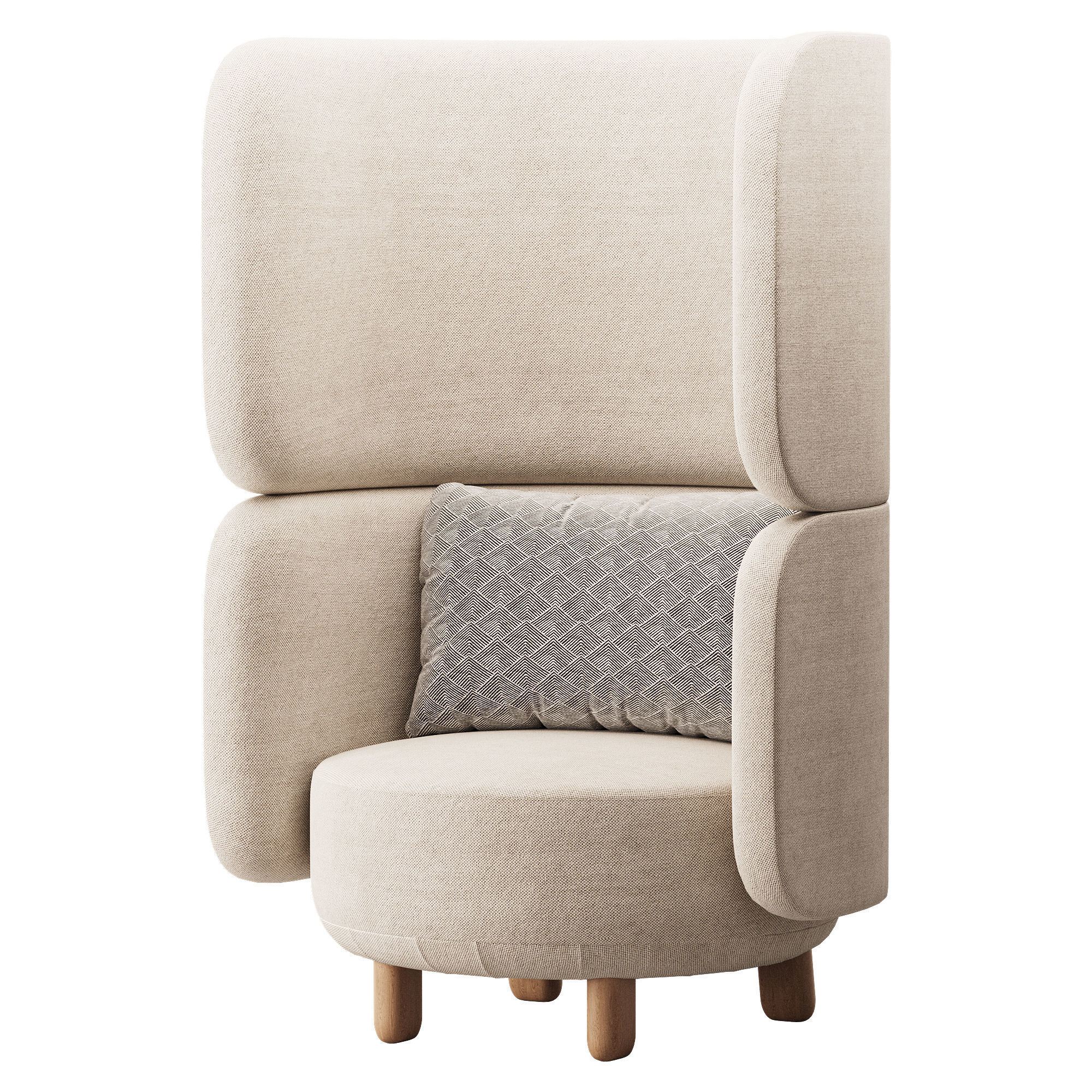 Armchair Here Nearby Space 2 Yellow 3D model_4