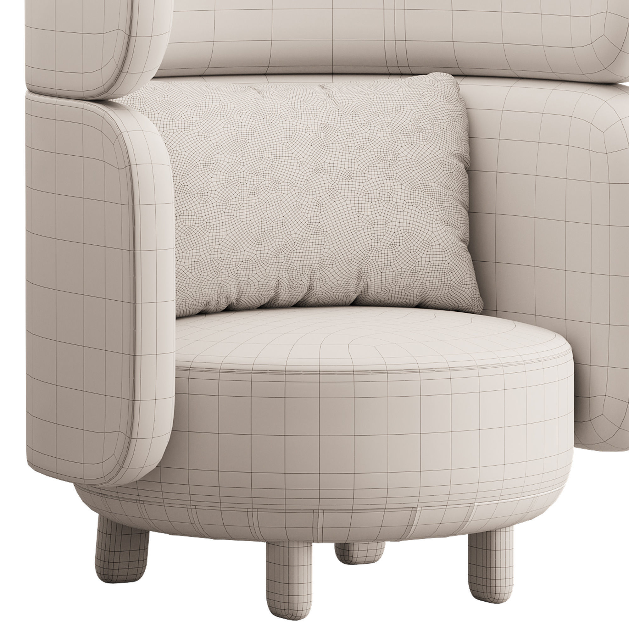 Armchair Here Nearby Space 2 Yellow 3D model_14