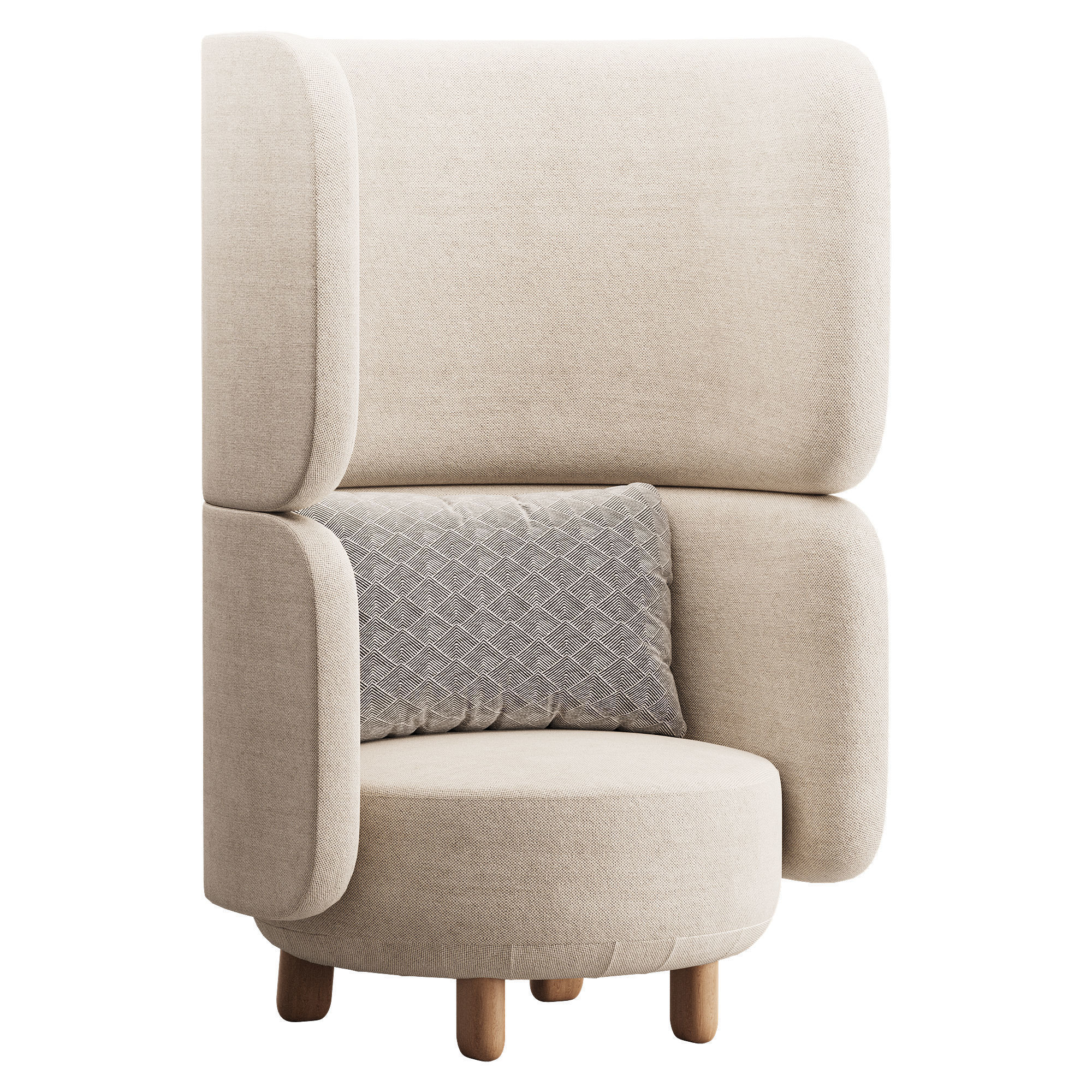 Armchair Here Nearby Space 2 Yellow 3D model_2