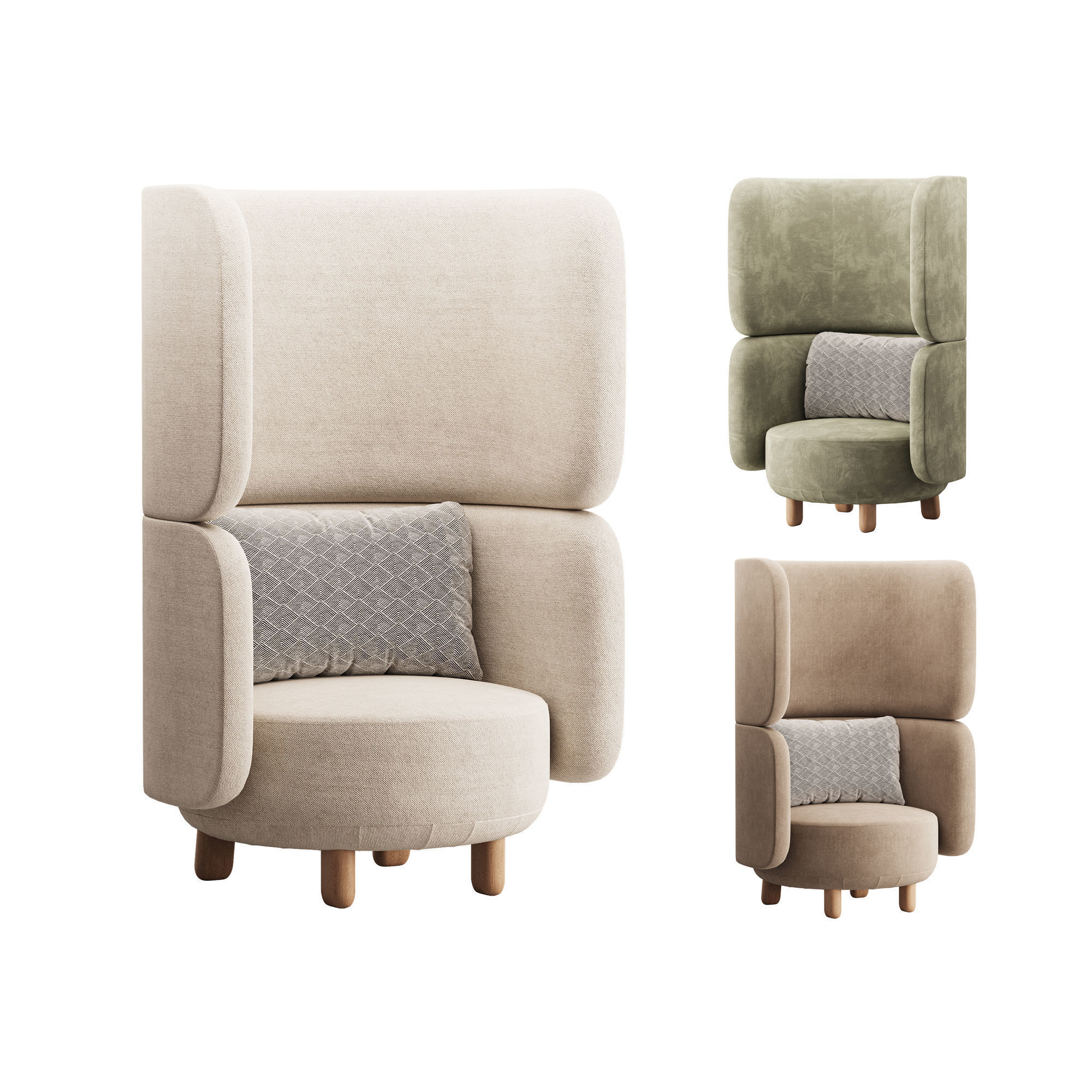 Armchair Here Nearby Space 2 Yellow 3D model_0