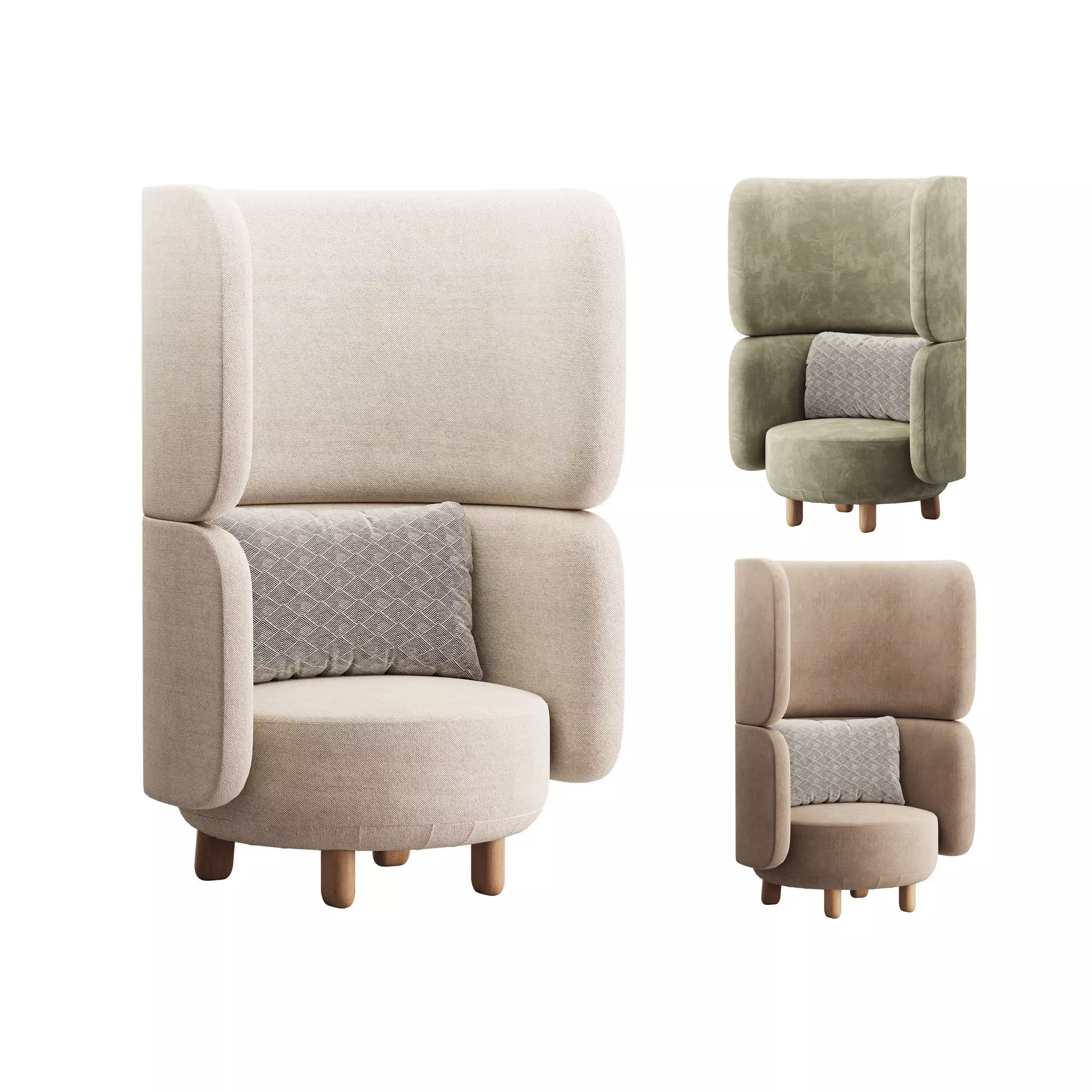 Armchair Here Nearby Space 2 Yellow 3D model_0