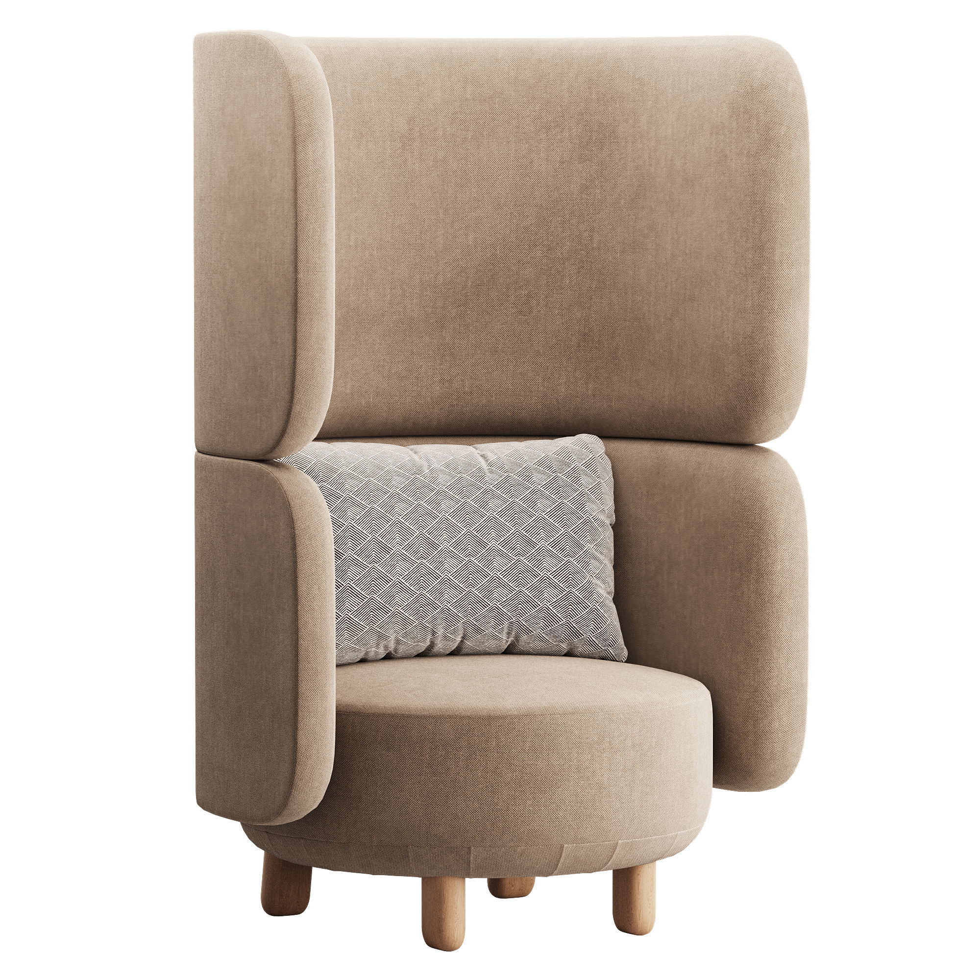 Armchair Here Nearby Space 2 Yellow 3D model_3