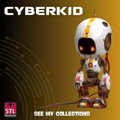 CyberKid 09 STL Futuristic Robot Character Japanese Style Mecha 3D print model