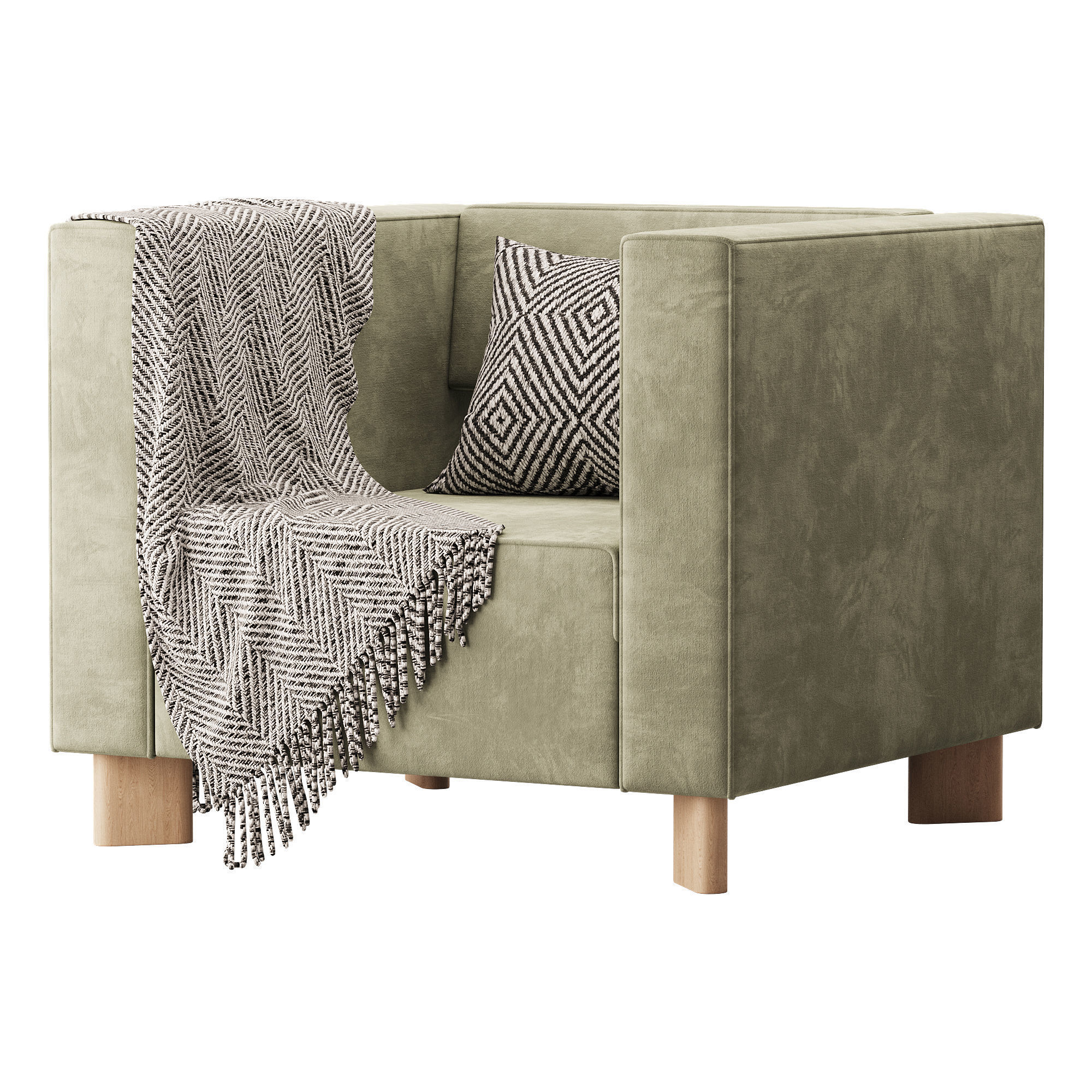 Armchair Hermes Velvet Light 3D model_6