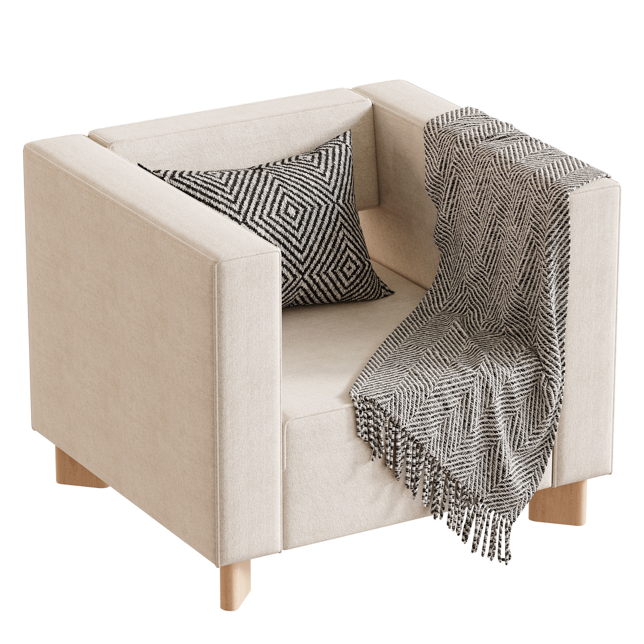 Armchair Hermes Velvet Light 3D model_11