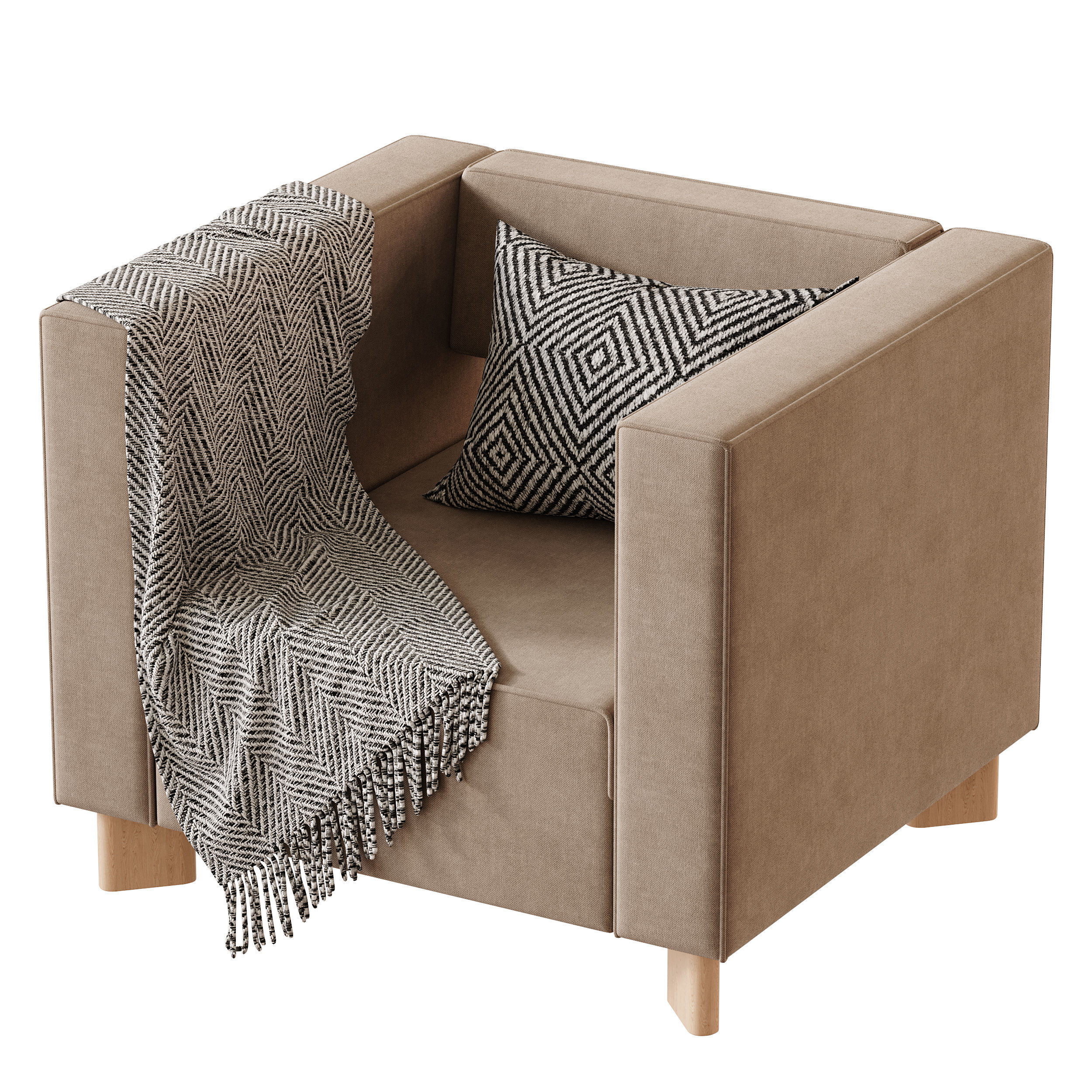 Armchair Hermes Velvet Light 3D model_9