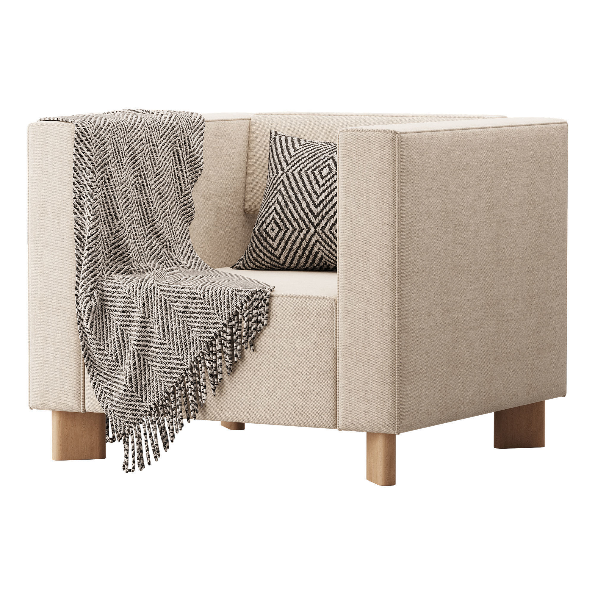 Armchair Hermes Velvet Light 3D model_4