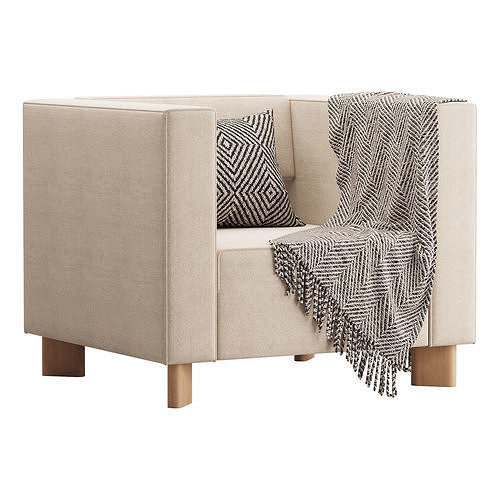 Armchair Hermes Velvet Light 3D model 4