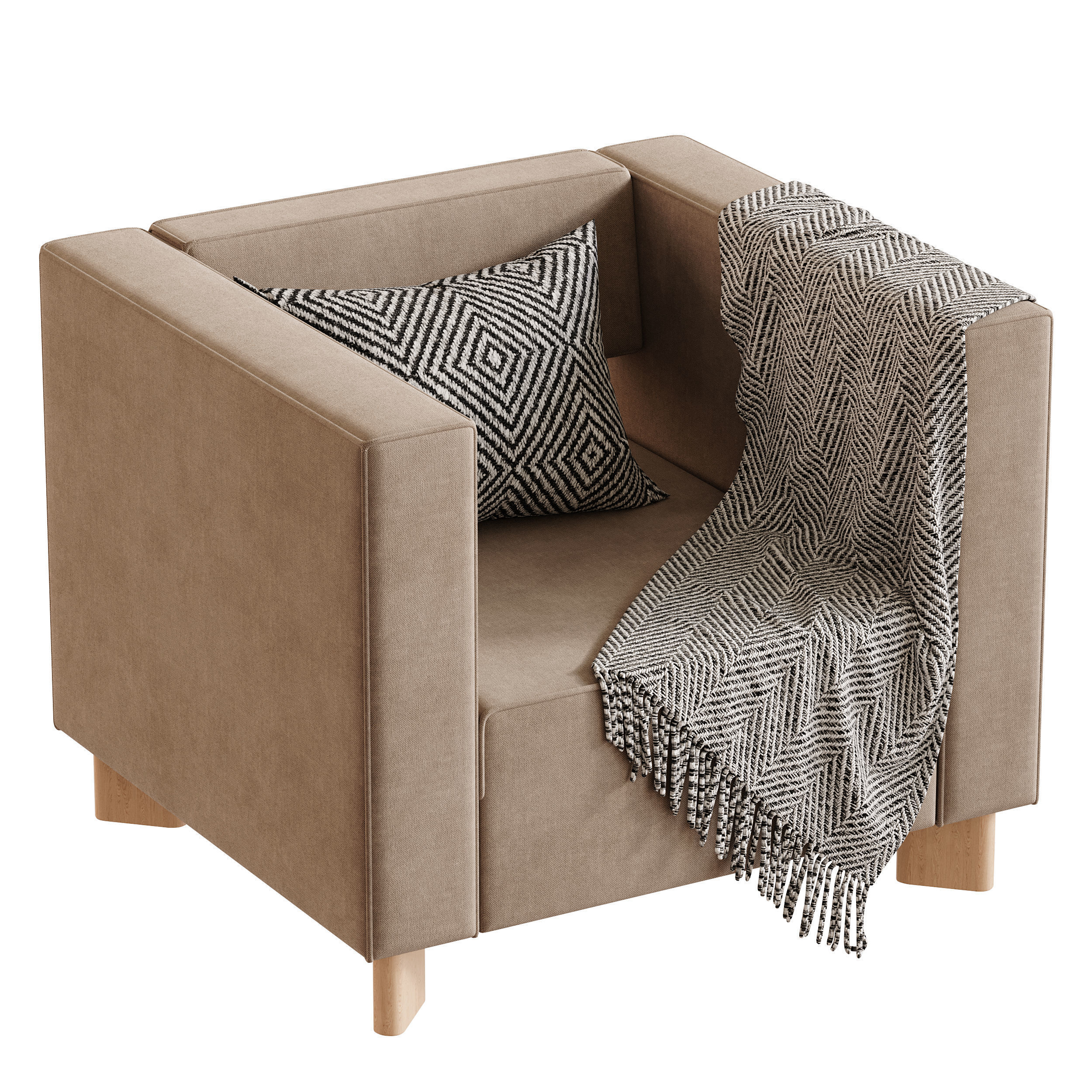 Armchair Hermes Velvet Light 3D model_8