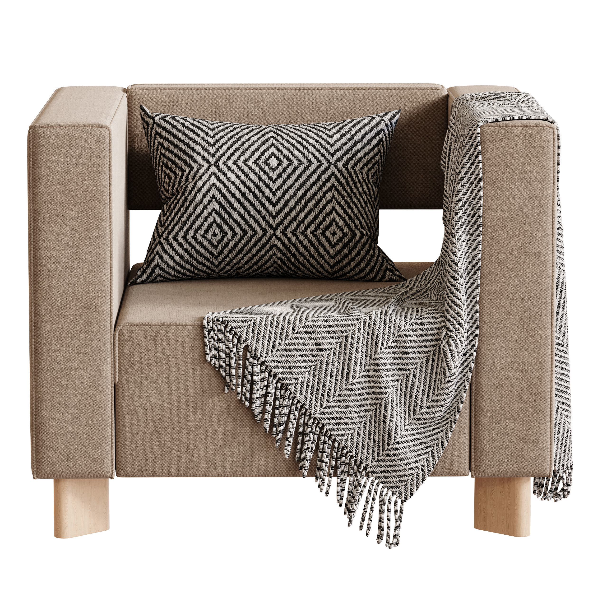 Armchair Hermes Velvet Light 3D model_7