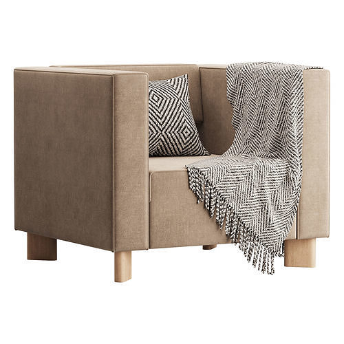 Armchair Hermes Velvet Light 3D model 3