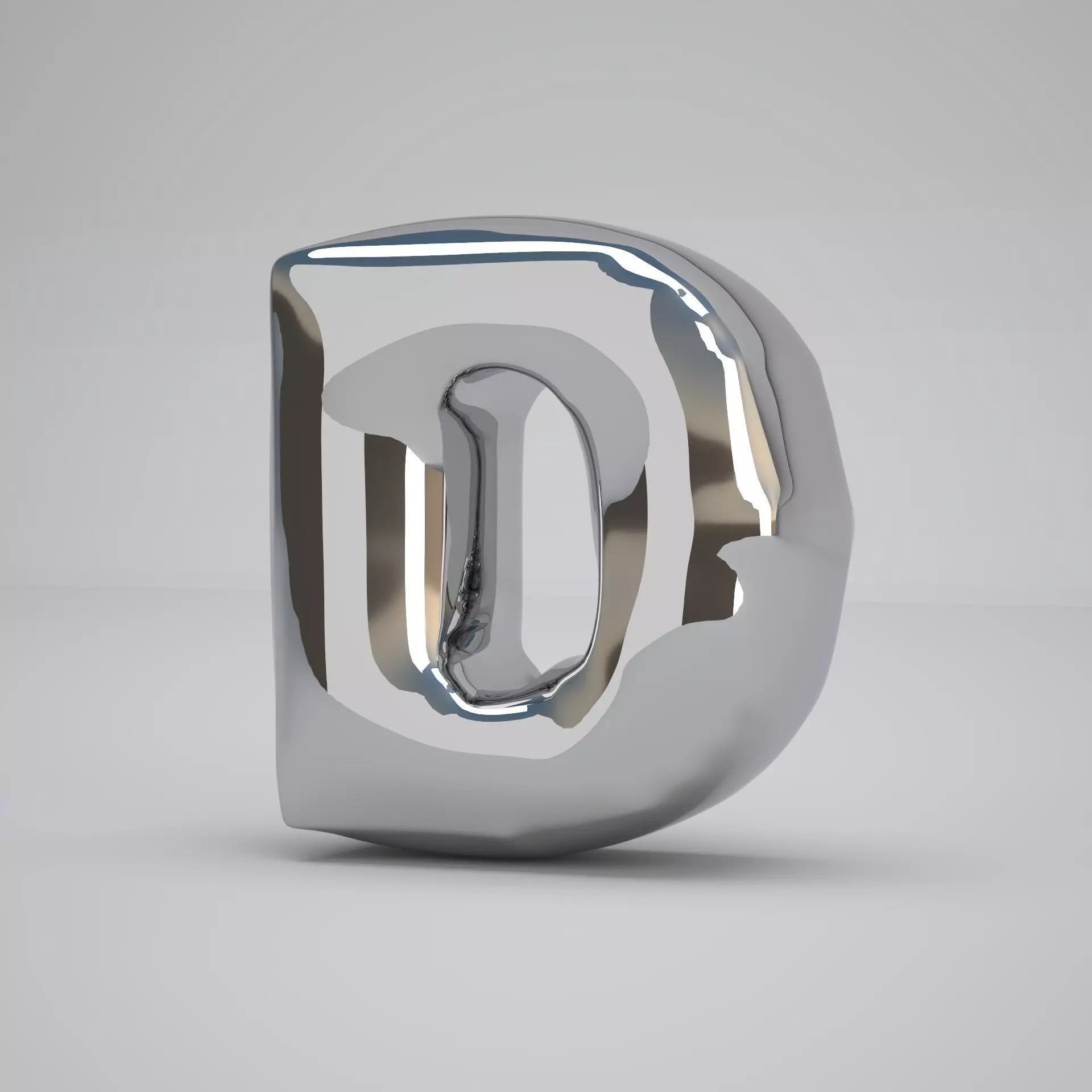 D Balloon Silver 3D model_0