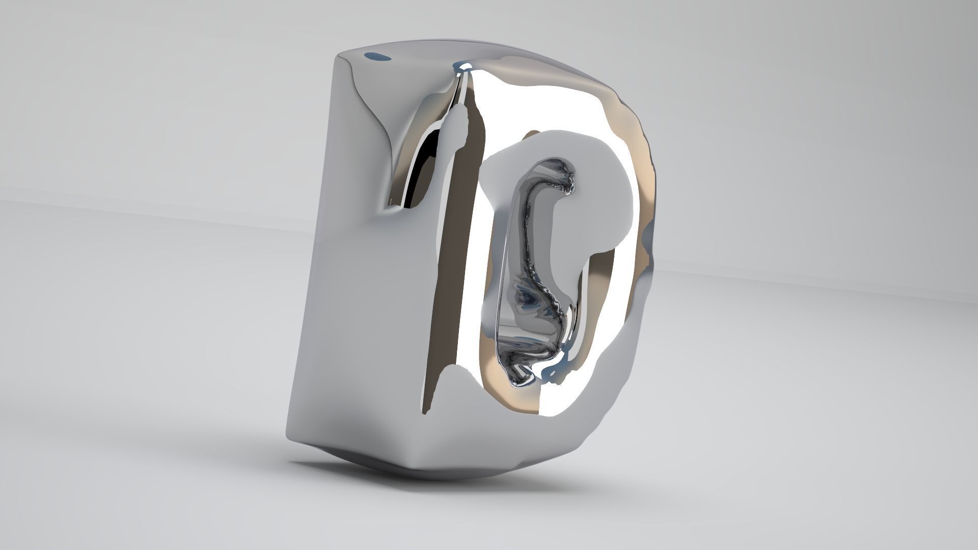 D Balloon Silver 3D model_4