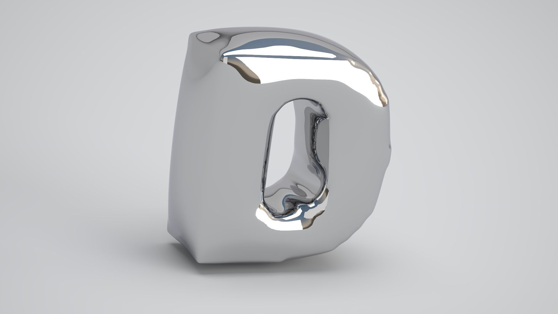 D Balloon Silver 3D model_1