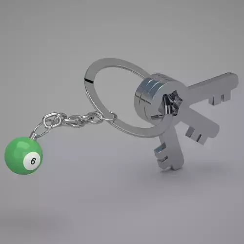 6 Pool Snooker Ball with Keychain