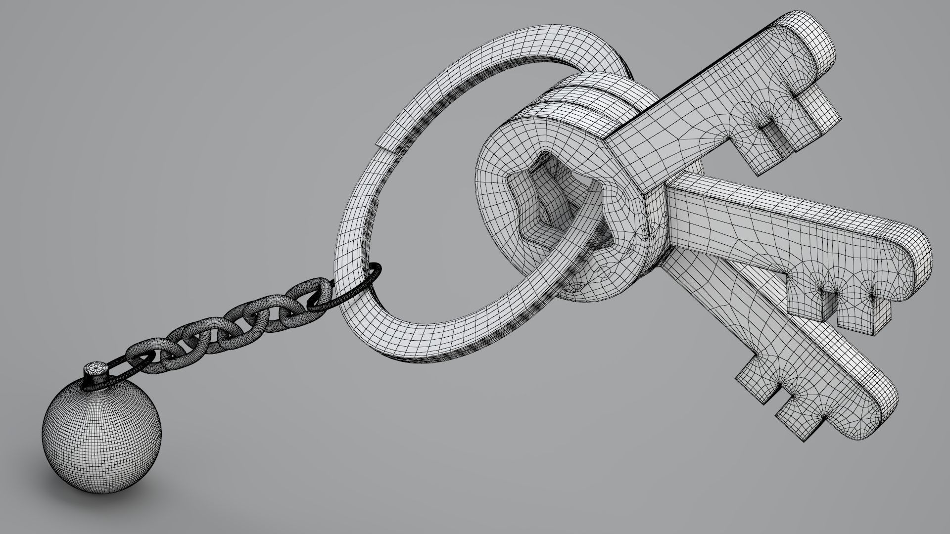 7 Pool Snooker Ball with Keychain 3D model_9