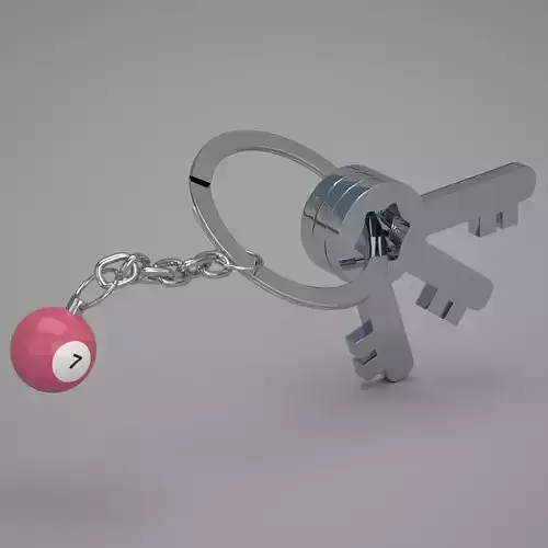 7 Pool Snooker Ball with Keychain