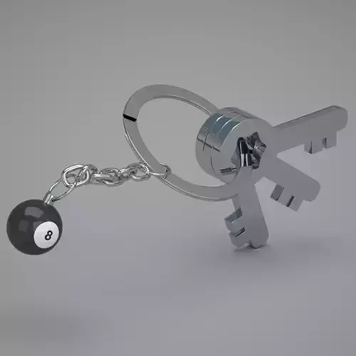 8 Snooker Ball with Keychain