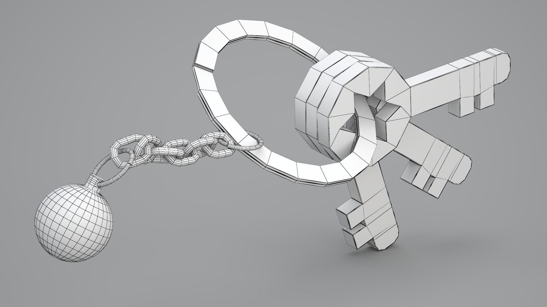 9 Snooker Ball with Keychain 3D model_10