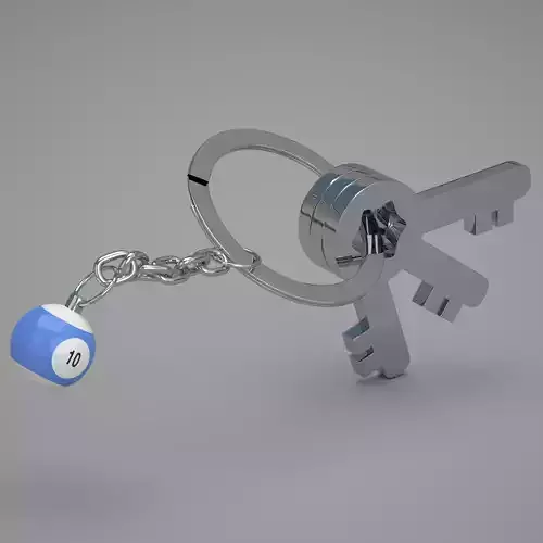 10 Snooker Ball with Keychain
