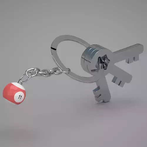 11 Snooker Ball with Keychain