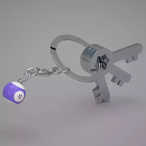 12 Snooker Ball with Keychain