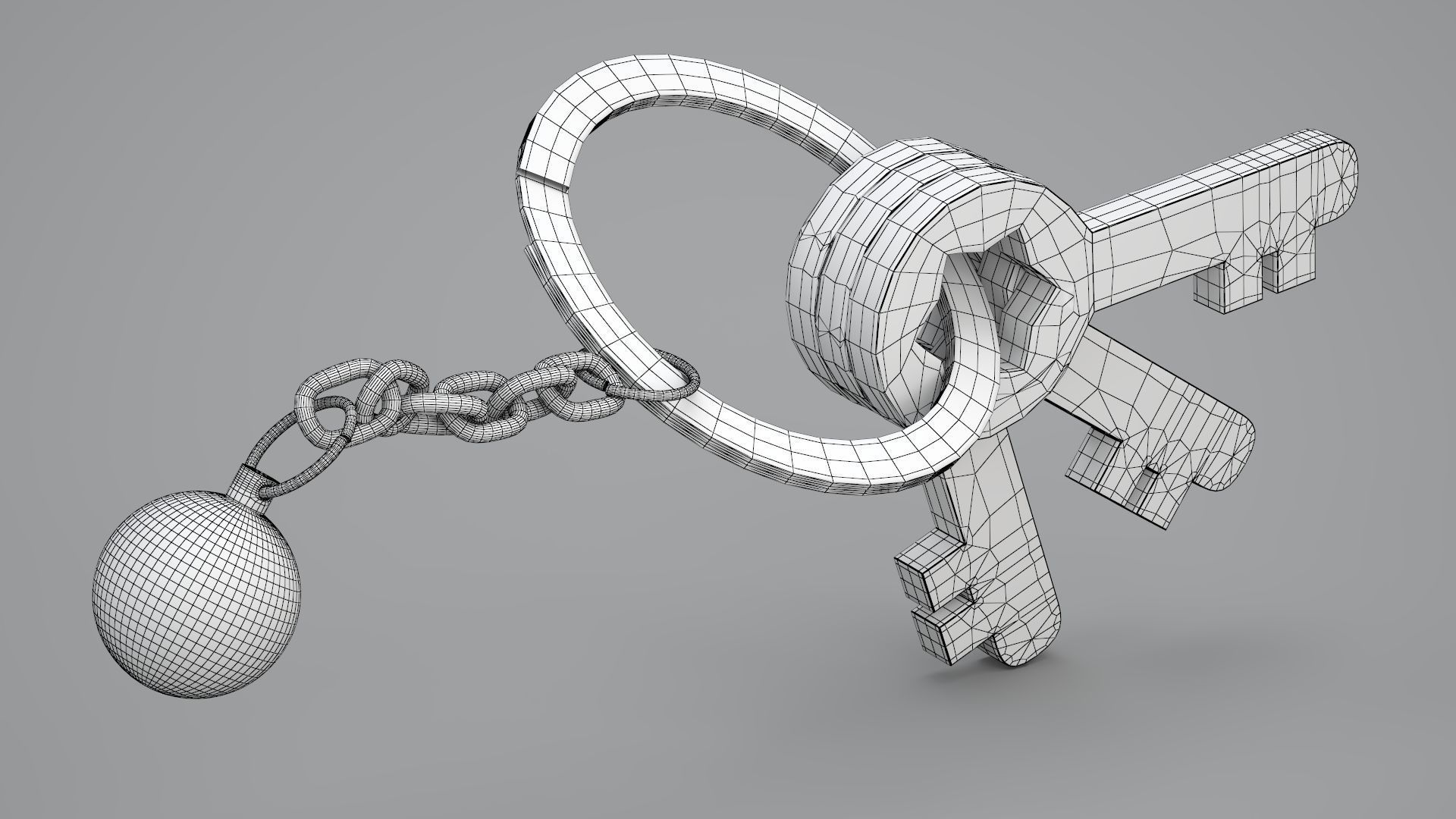 13 Snooker Ball with Keychain 3D model_11