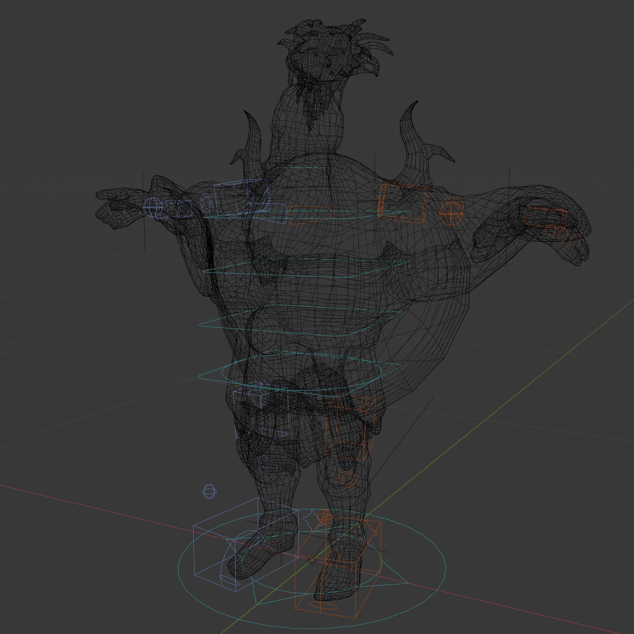 Elderly Warrior Viking Character with Antlered Cloak Rigged a... Low-poly 3D model_5