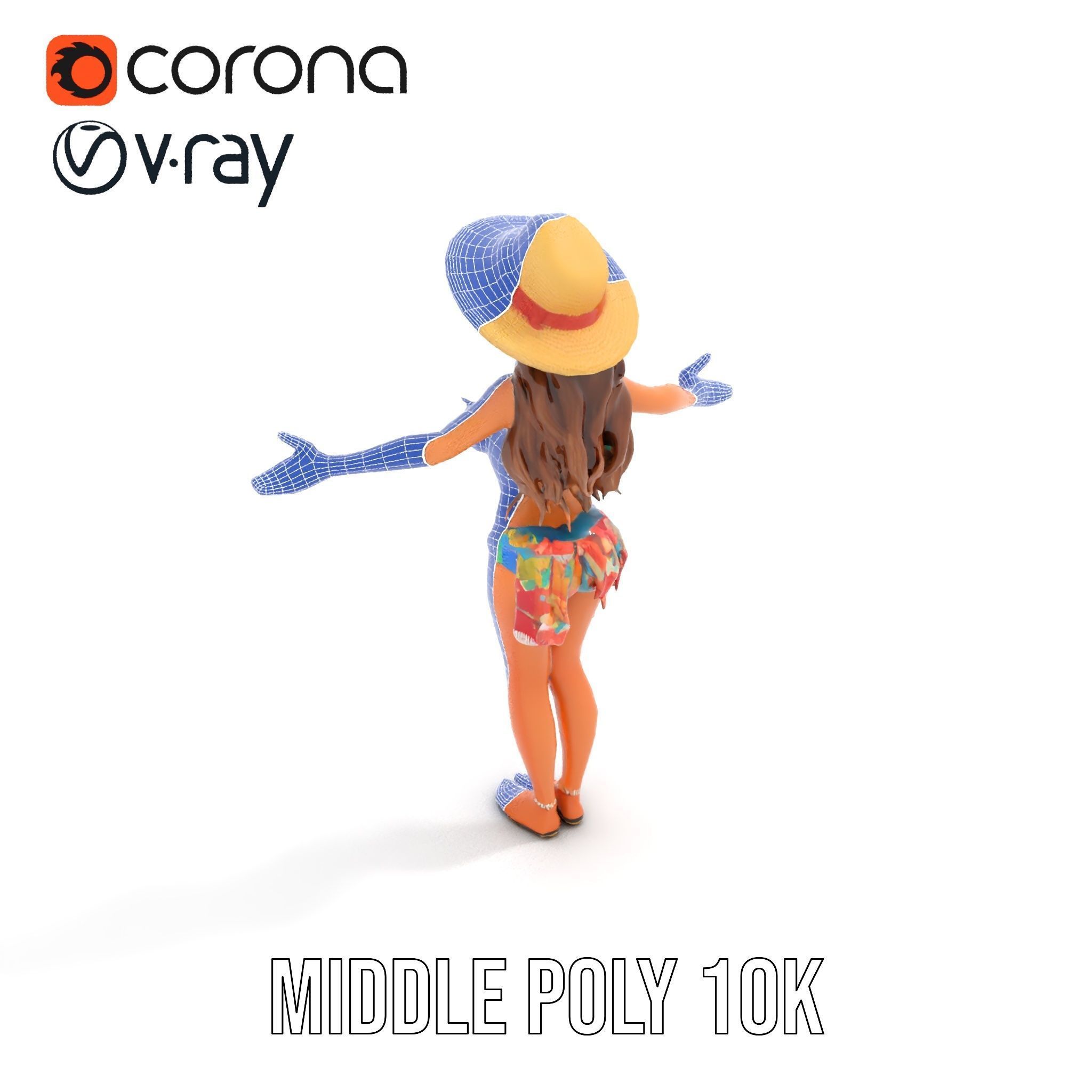 Beach Vibe Character Rigged and Animated D Model Low-poly 3D model_30