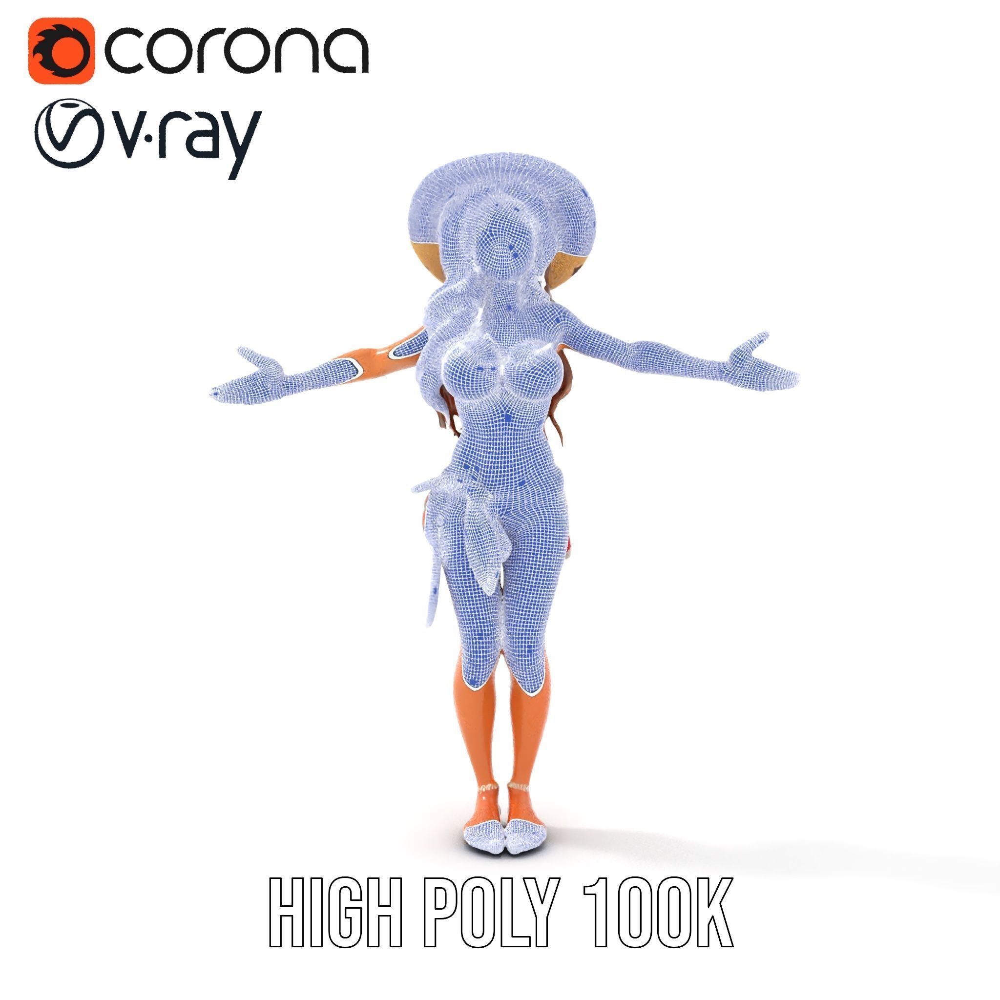 Beach Vibe Character Rigged and Animated D Model Low-poly 3D model_26