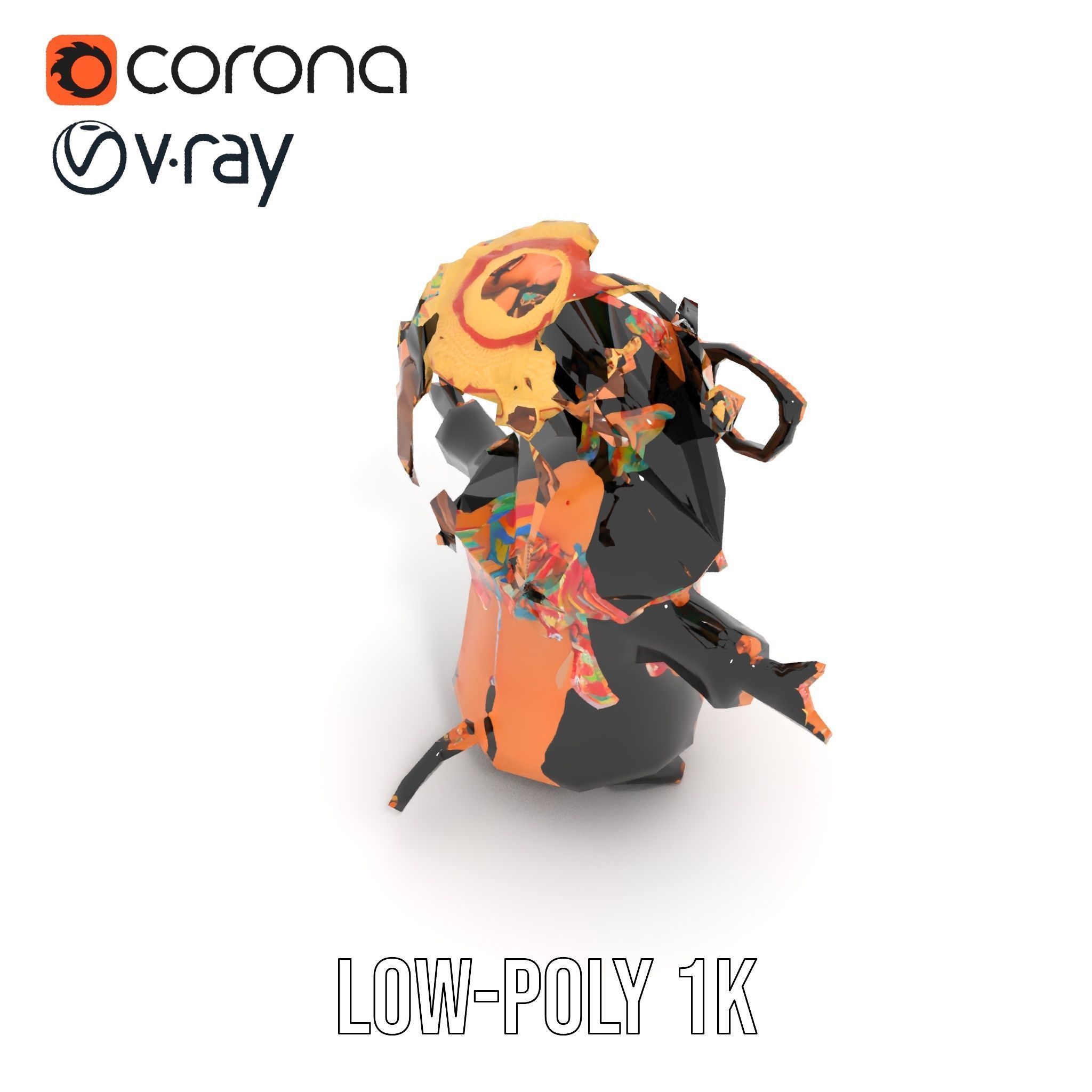 Beach Vibe Character Rigged and Animated D Model Low-poly 3D model_10