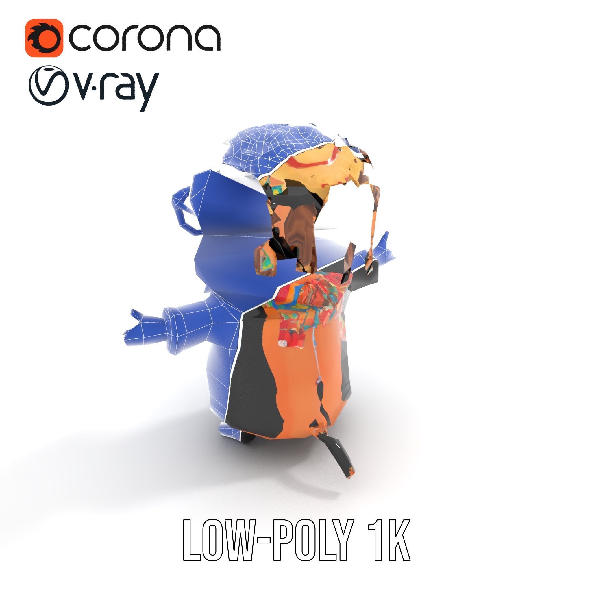 Beach Vibe Character Rigged and Animated D Model Low-poly 3D model_28