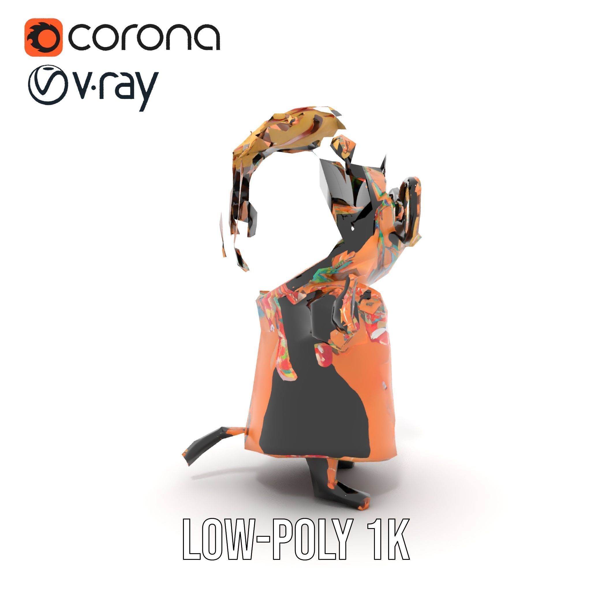 Beach Vibe Character Rigged and Animated D Model Low-poly 3D model_7