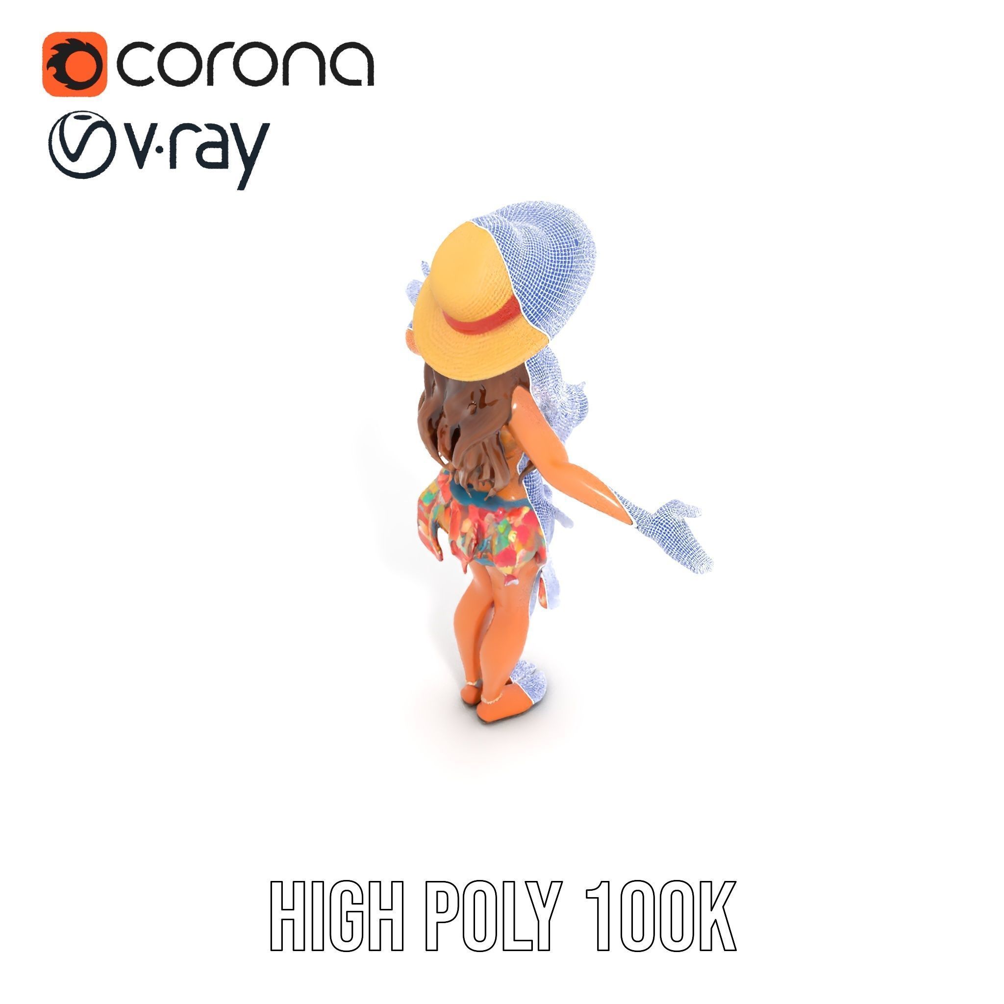 Beach Vibe Character Rigged and Animated D Model Low-poly 3D model_34