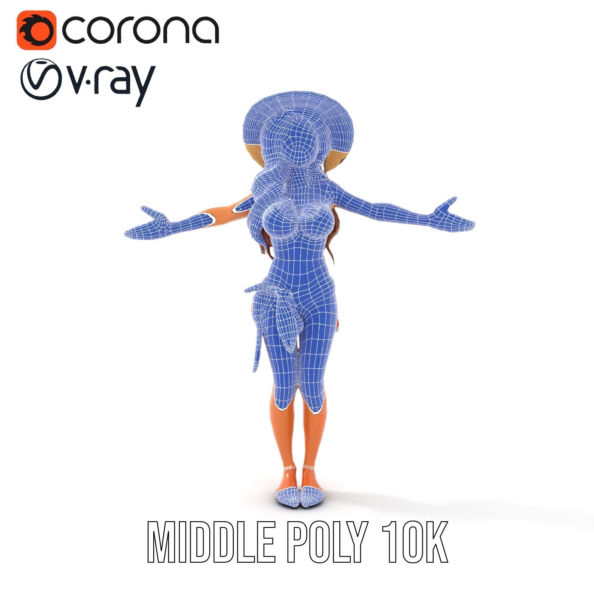 Beach Vibe Character Rigged and Animated D Model Low-poly 3D model_33