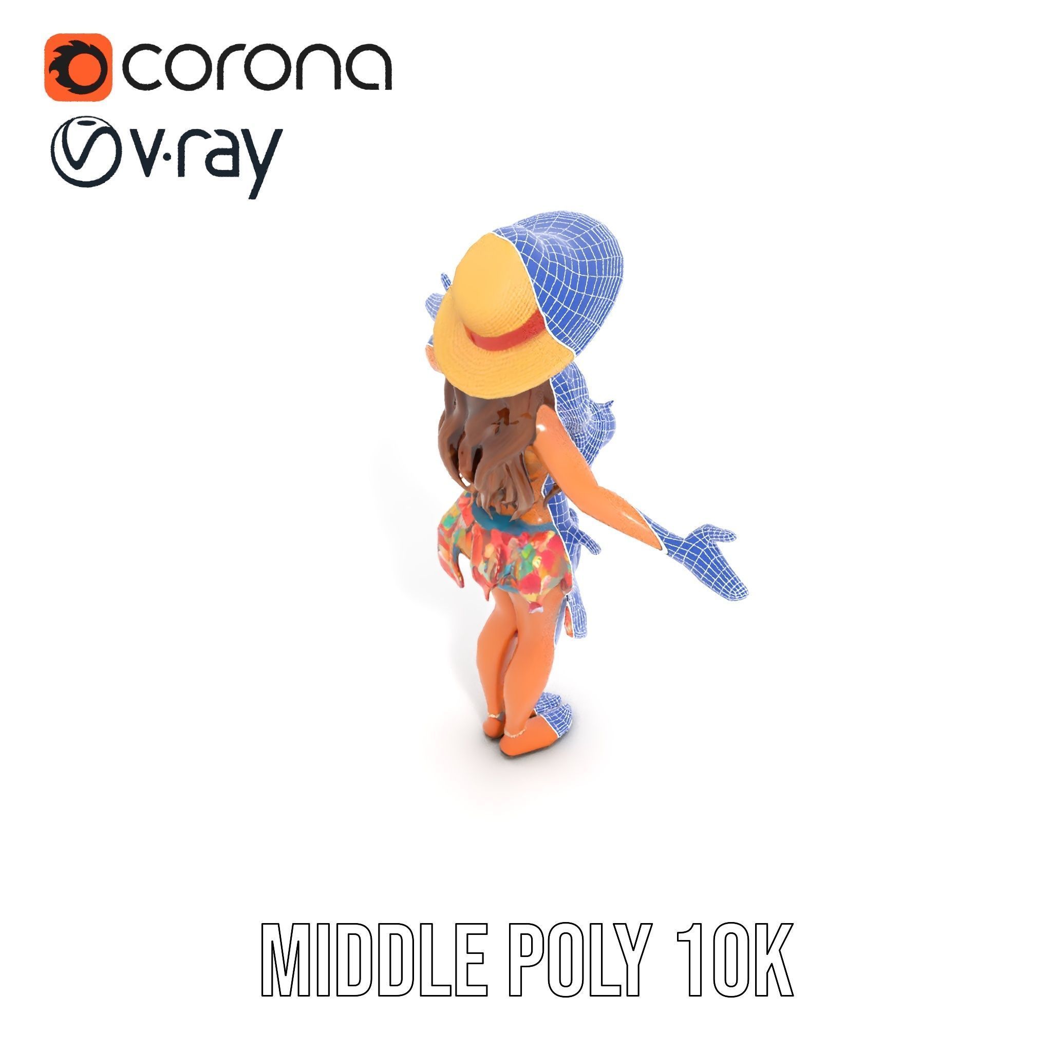 Beach Vibe Character Rigged and Animated D Model Low-poly 3D model_27