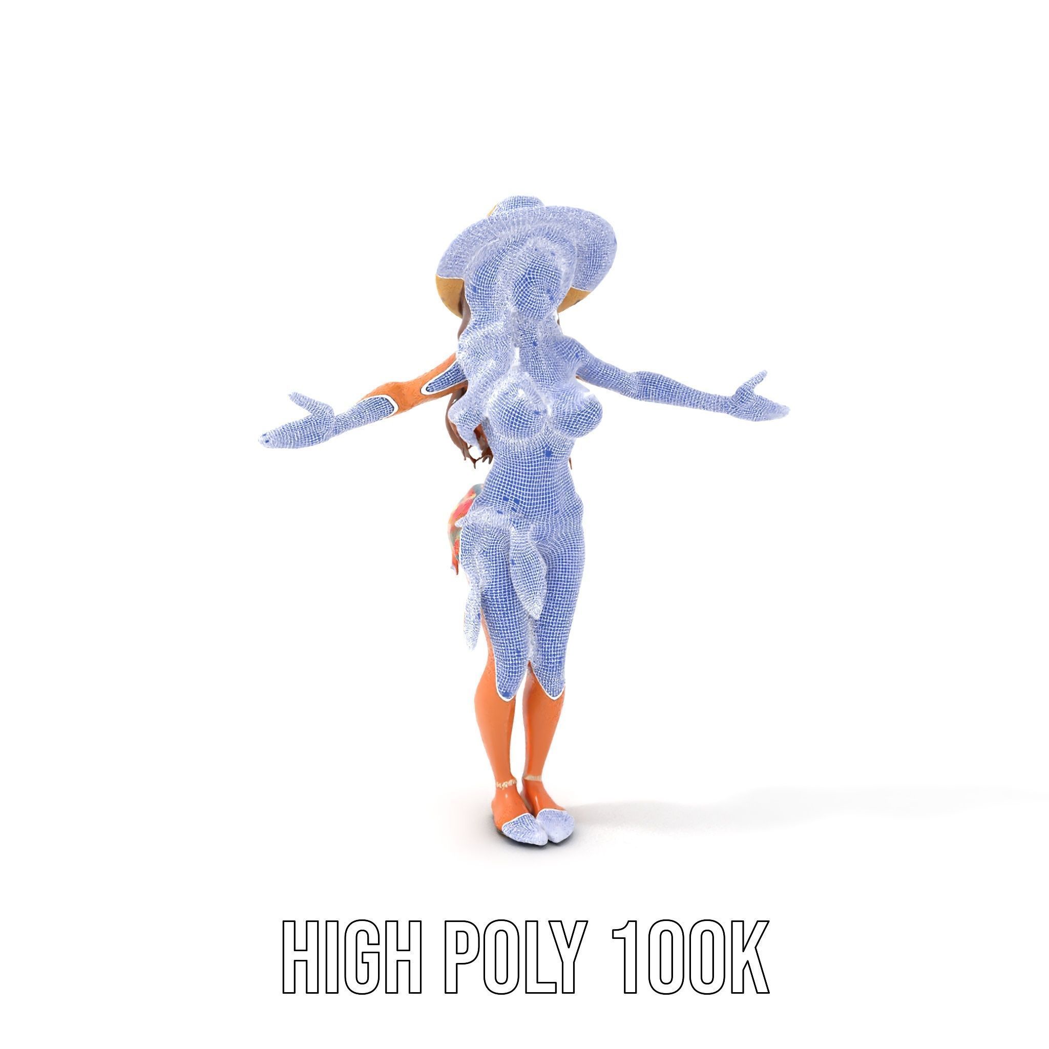 Beach Vibe Character Rigged and Animated D Model Low-poly 3D model_4