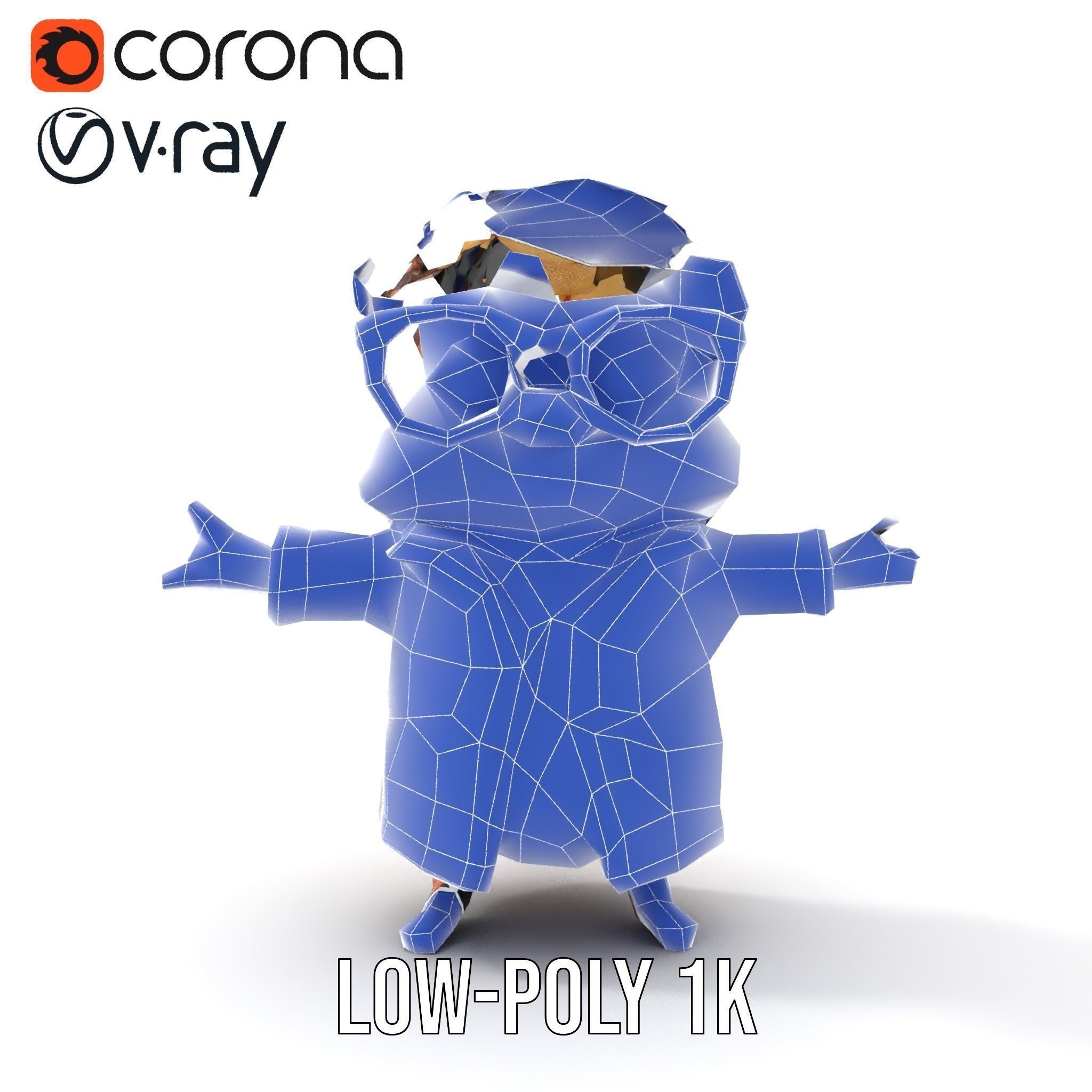 Beach Vibe Character Rigged and Animated D Model Low-poly 3D model_31