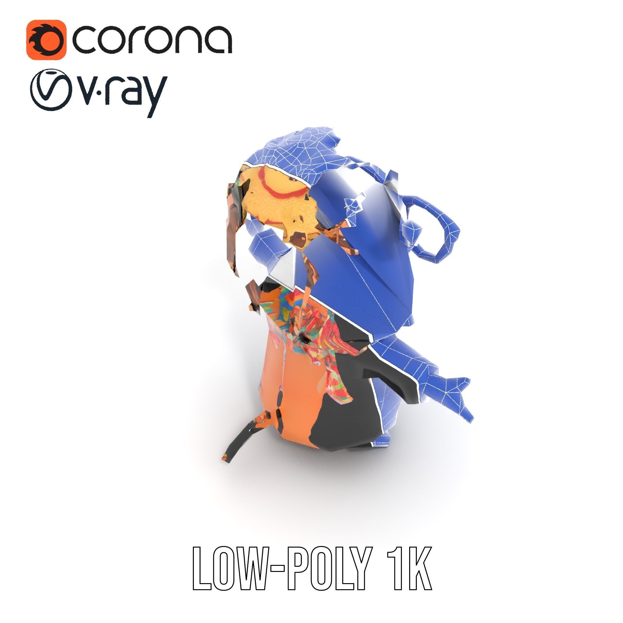 Beach Vibe Character Rigged and Animated D Model Low-poly 3D model_13