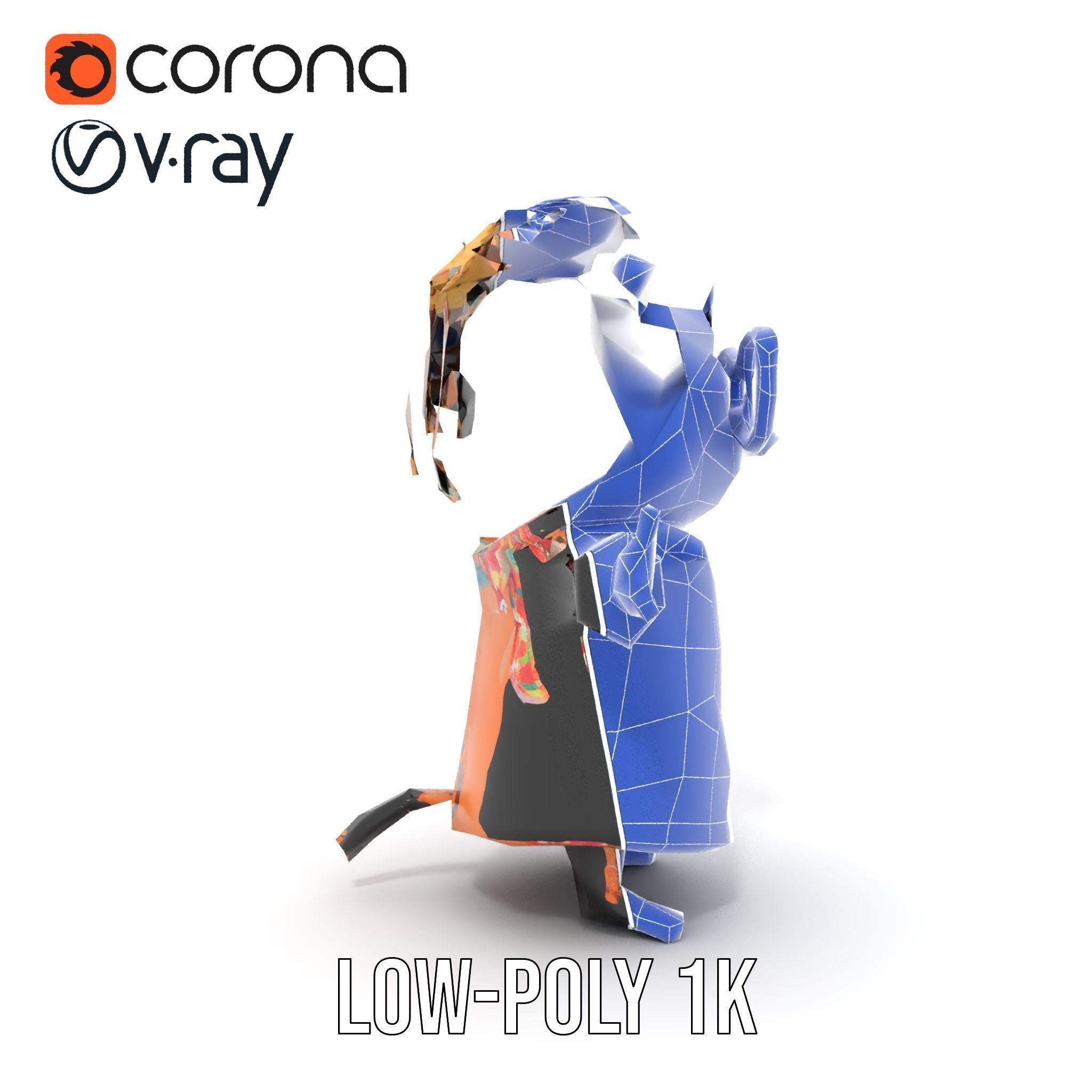 Beach Vibe Character Rigged and Animated D Model Low-poly 3D model_25