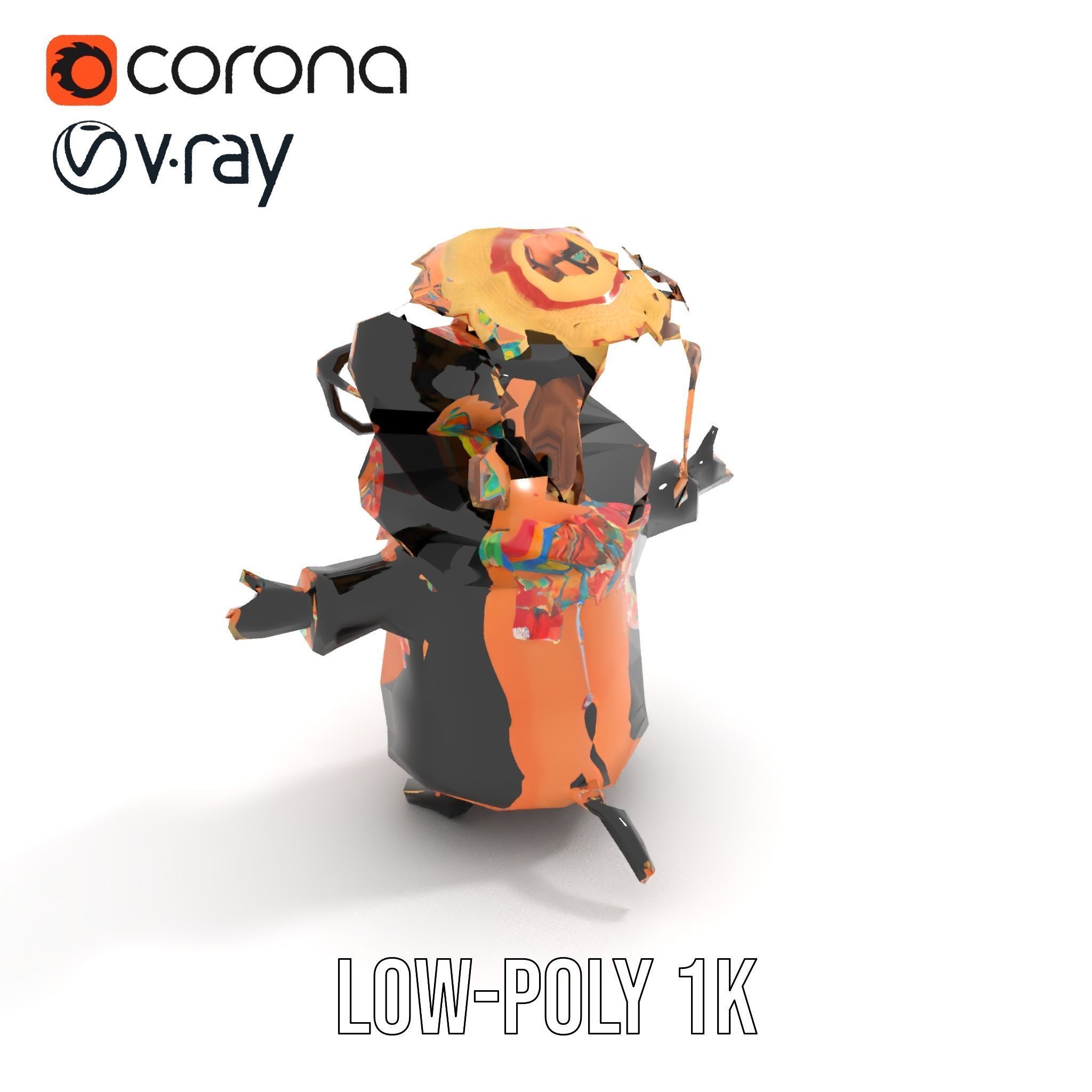 Beach Vibe Character Rigged and Animated D Model Low-poly 3D model_16