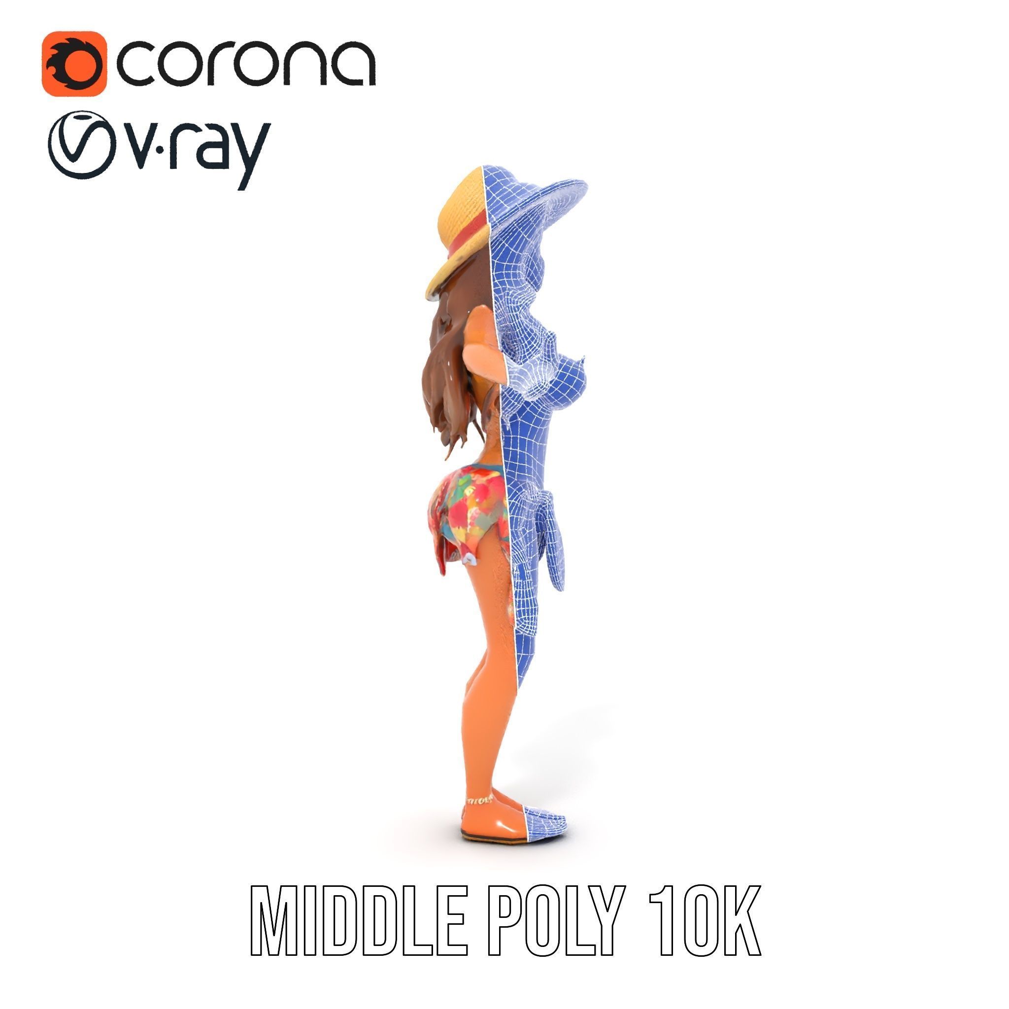 Beach Vibe Character Rigged and Animated D Model Low-poly 3D model_35