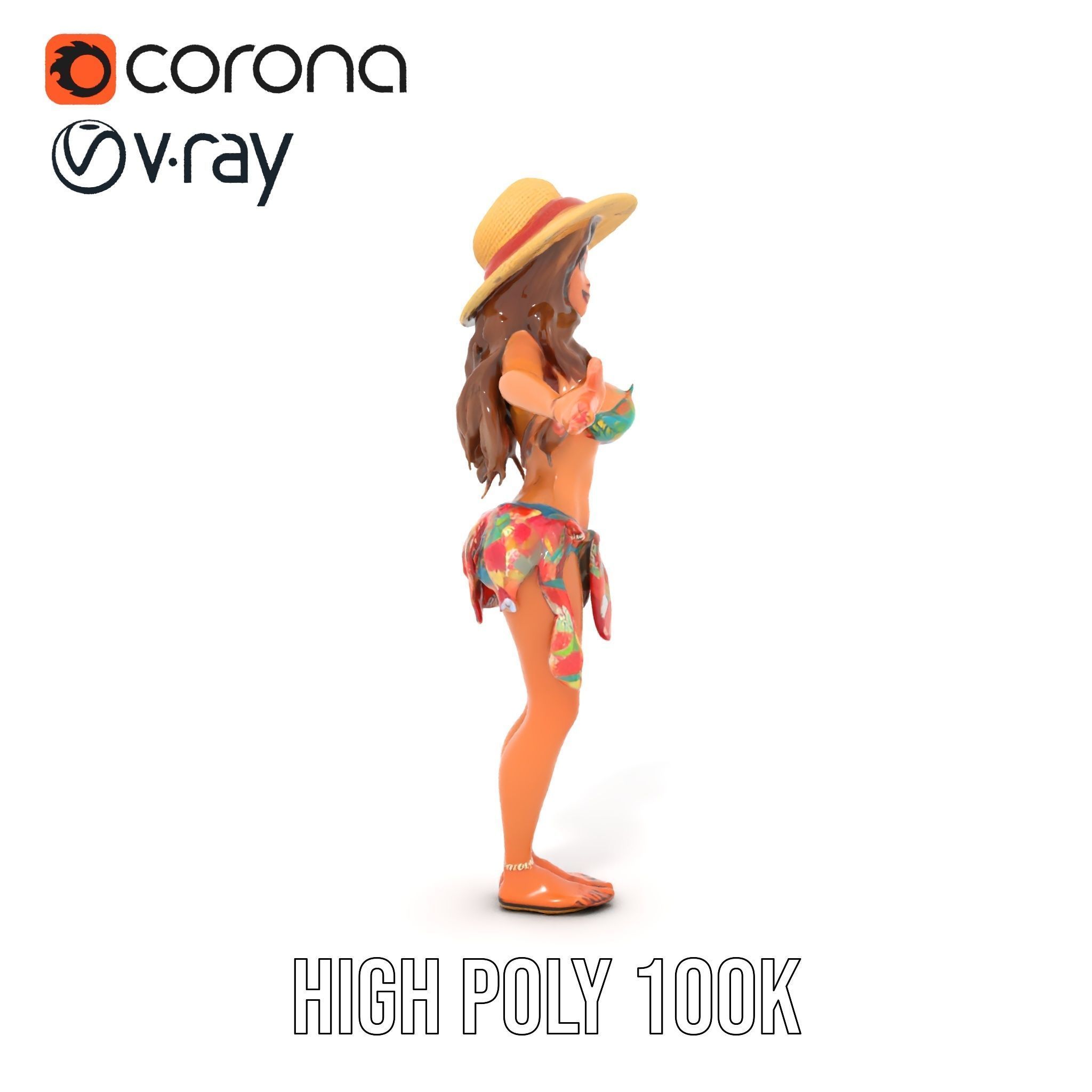 Beach Vibe Character Rigged and Animated D Model Low-poly 3D model_32