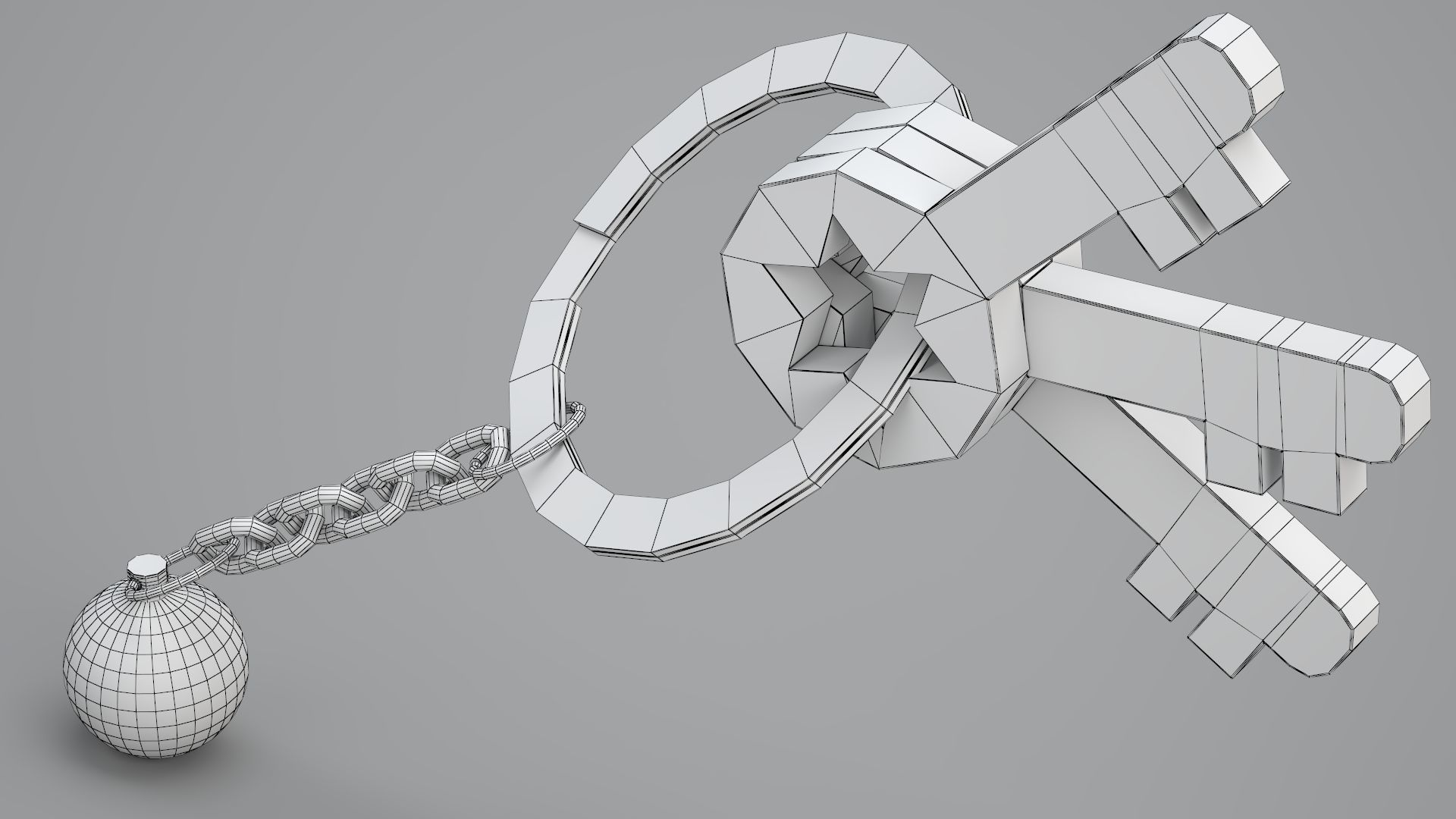 14 Snooker Ball with Keychain 3D model_7