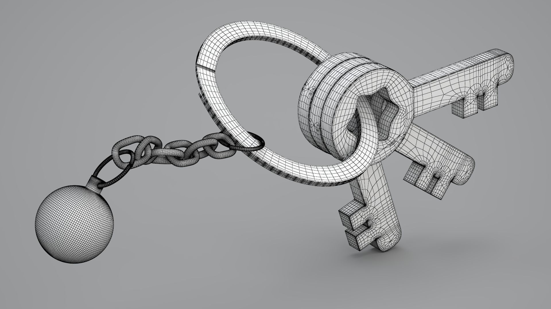 15 Snooker Ball with Keychain 3D model_12