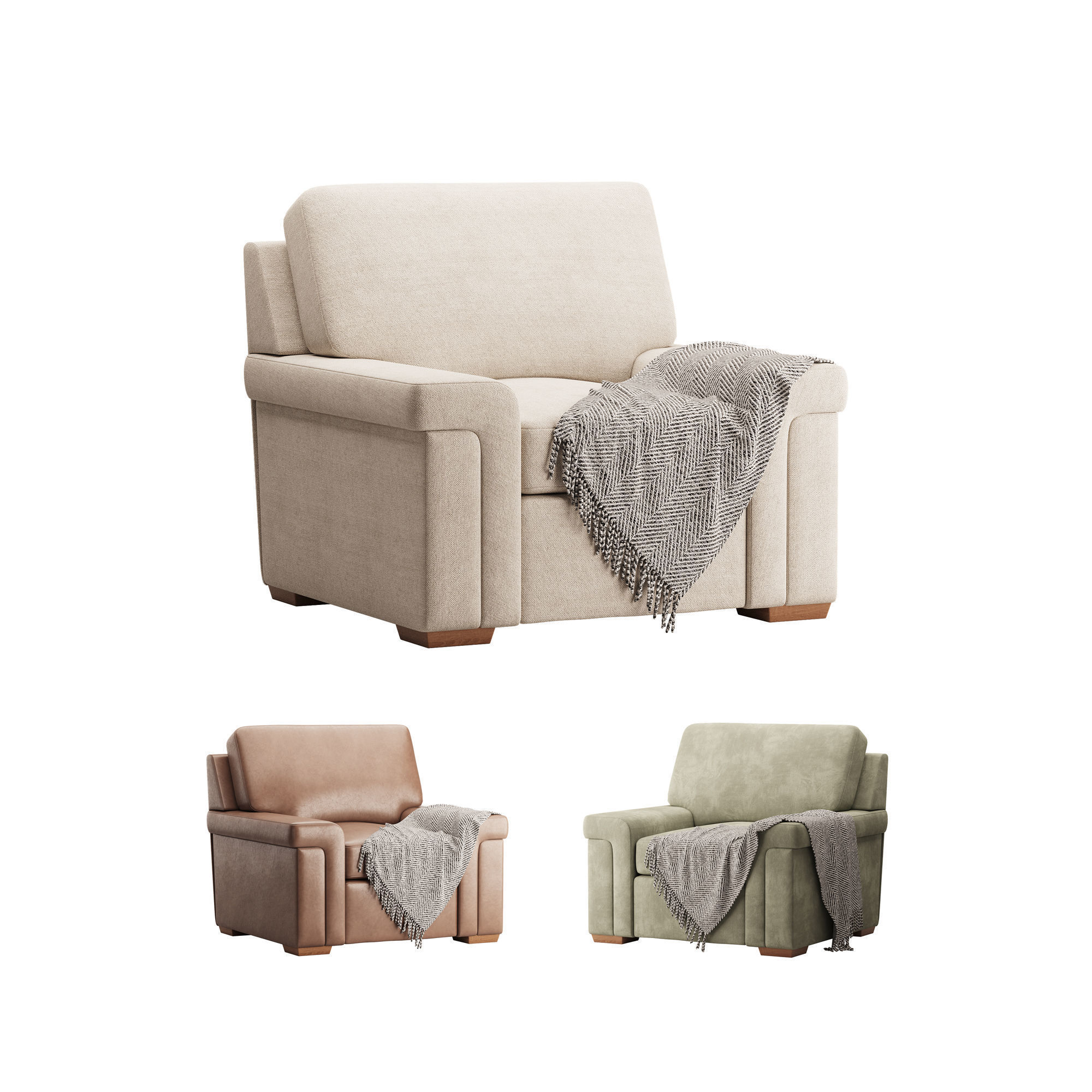 Blanchard Fabric Chair 3D model_0