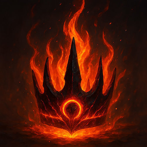 Infernal Crown  Black Metal  Fire Laced Fantasy Asset 3D print model